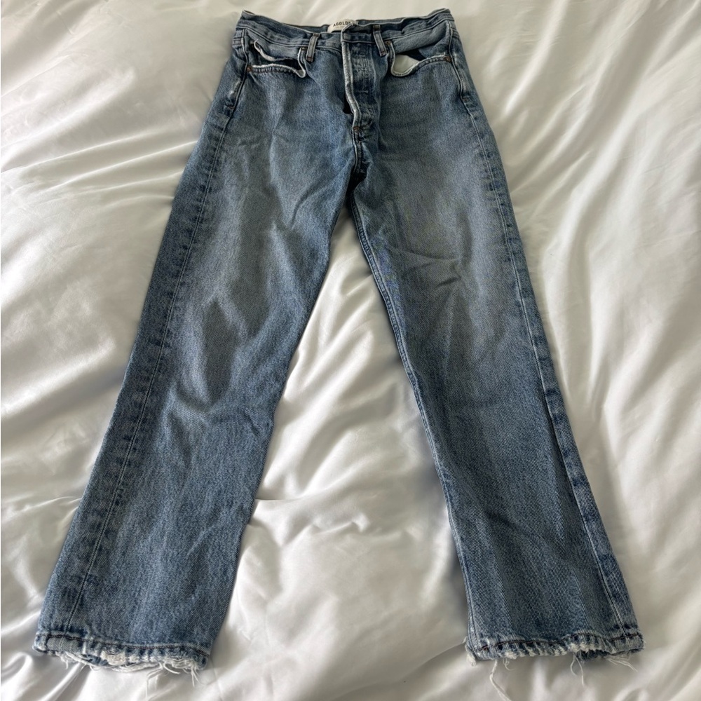 Agolde high rise straight cropped jeans